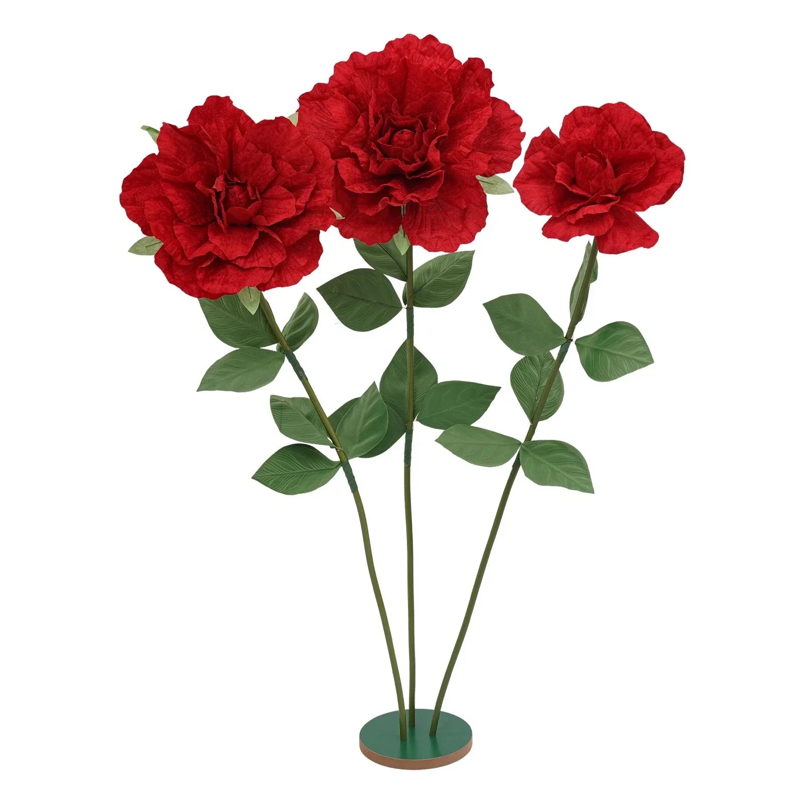 Red Rose Artificial Flower Decoration Giant Artificial Flowers with Round Base