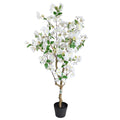 50" Artificial White Flowering Tree in Pot for Outdoor Indoor Use